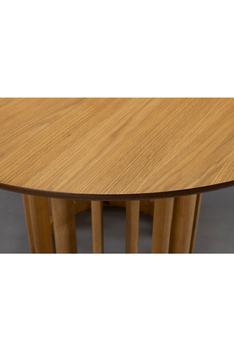 Round Oak Modern Dining Table | Dutchbone Barlet | Woodfurniture.com