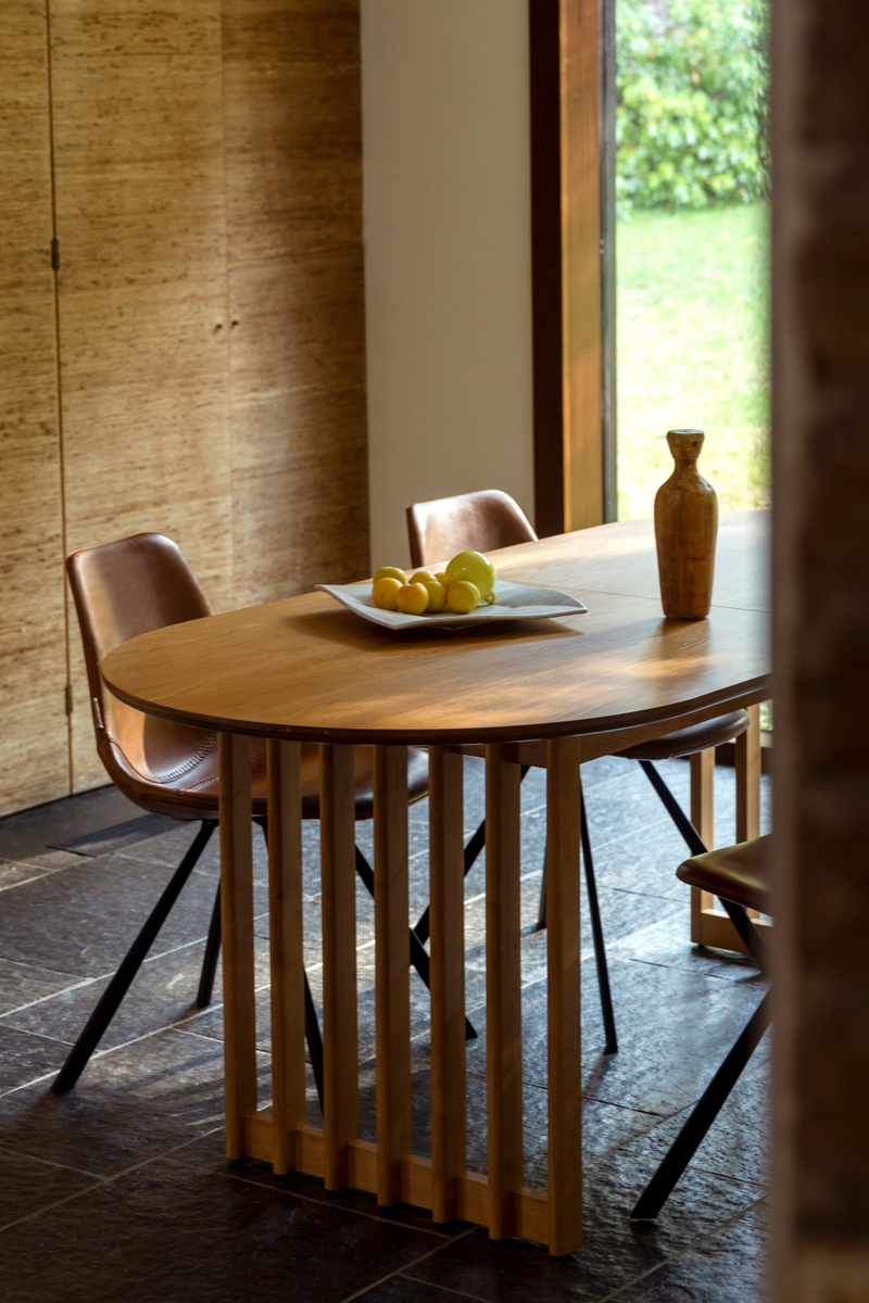 Oval Oak Adjustable Dining Table | Dutchbone Barlet | Woodfurniture.com