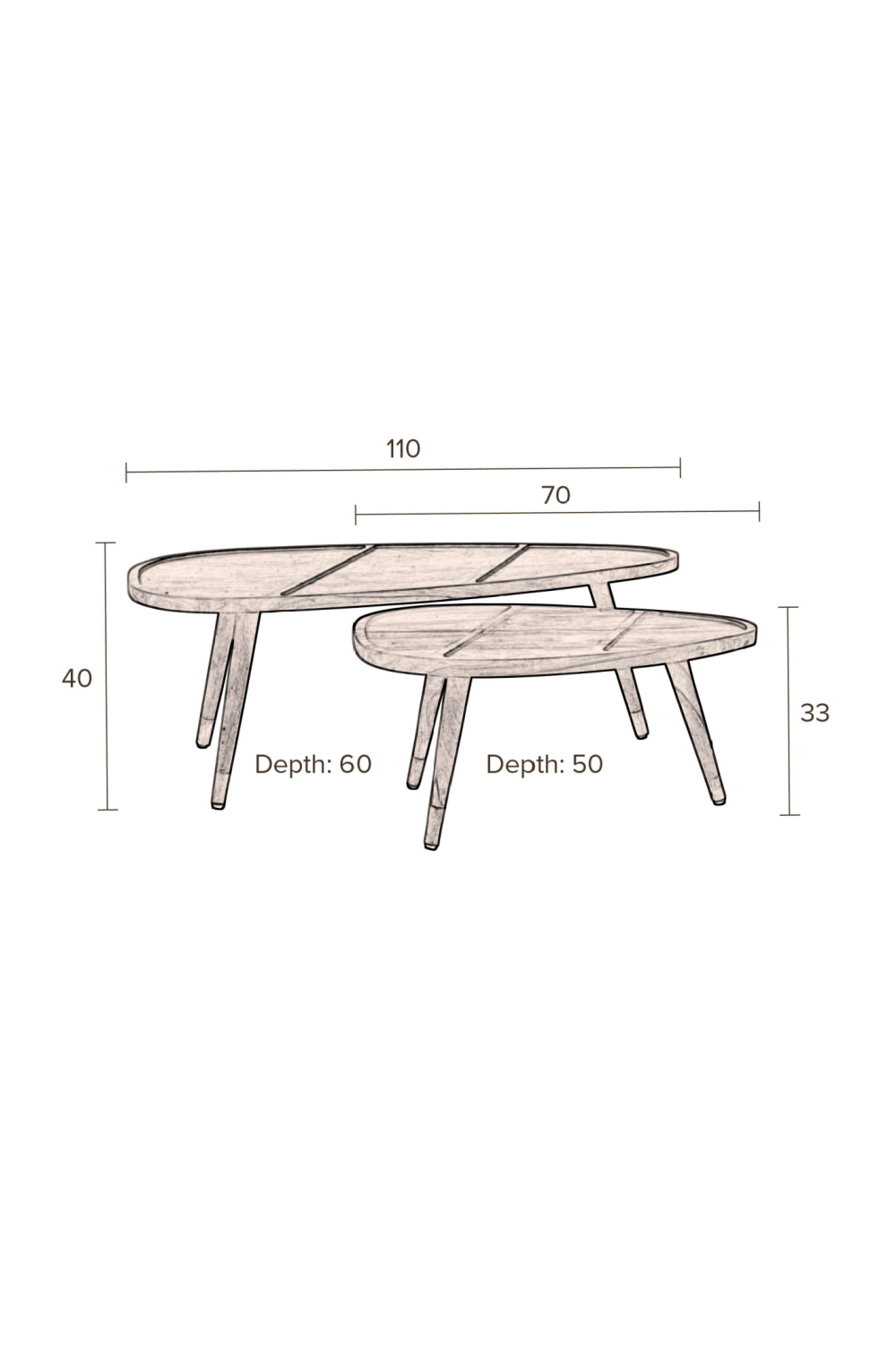 Nesting Coffee Table Set | Dutchbone Sham | Woodfurniture.com