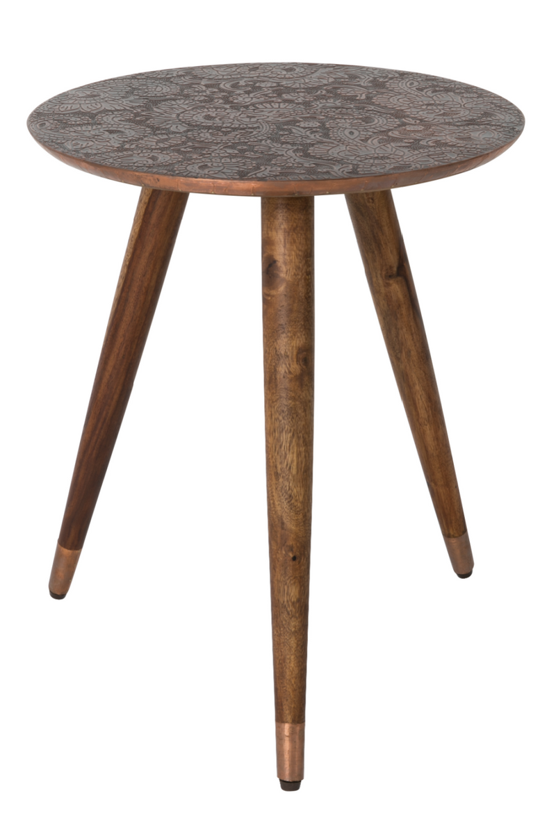 Round Copper End Table | Dutchbone Bast | Woodfurniture.com