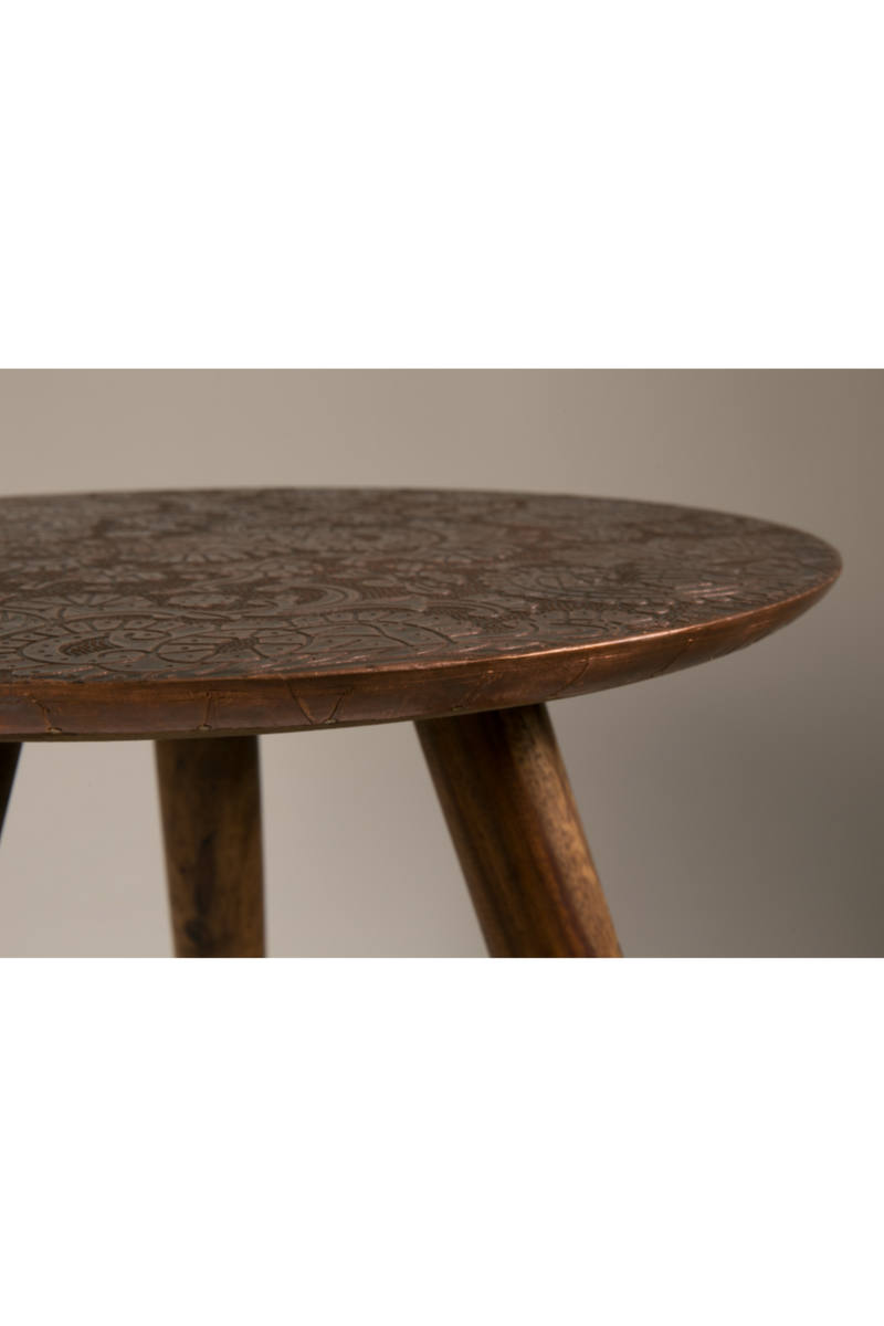 Round Copper End Table | Dutchbone Bast | Woodfurniture.com