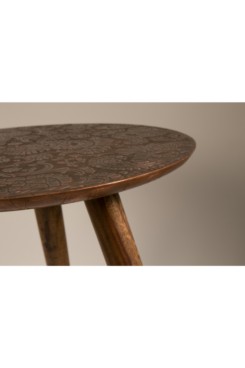 Round Copper End Table | Dutchbone Bast | Woodfurniture.com