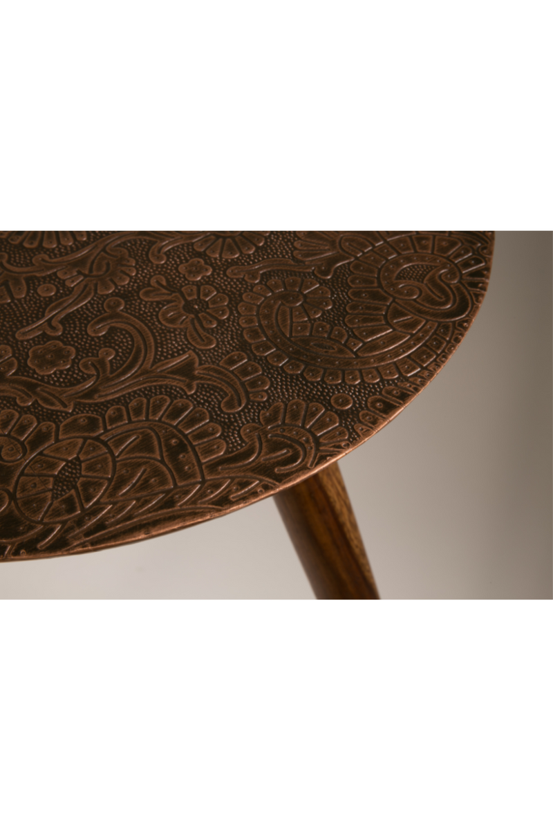 Round Copper End Table | Dutchbone Bast | Woodfurniture.com