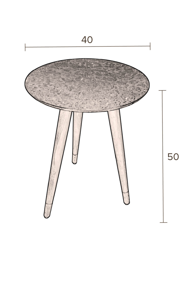 Round Copper End Table | Dutchbone Bast | Woodfurniture.com