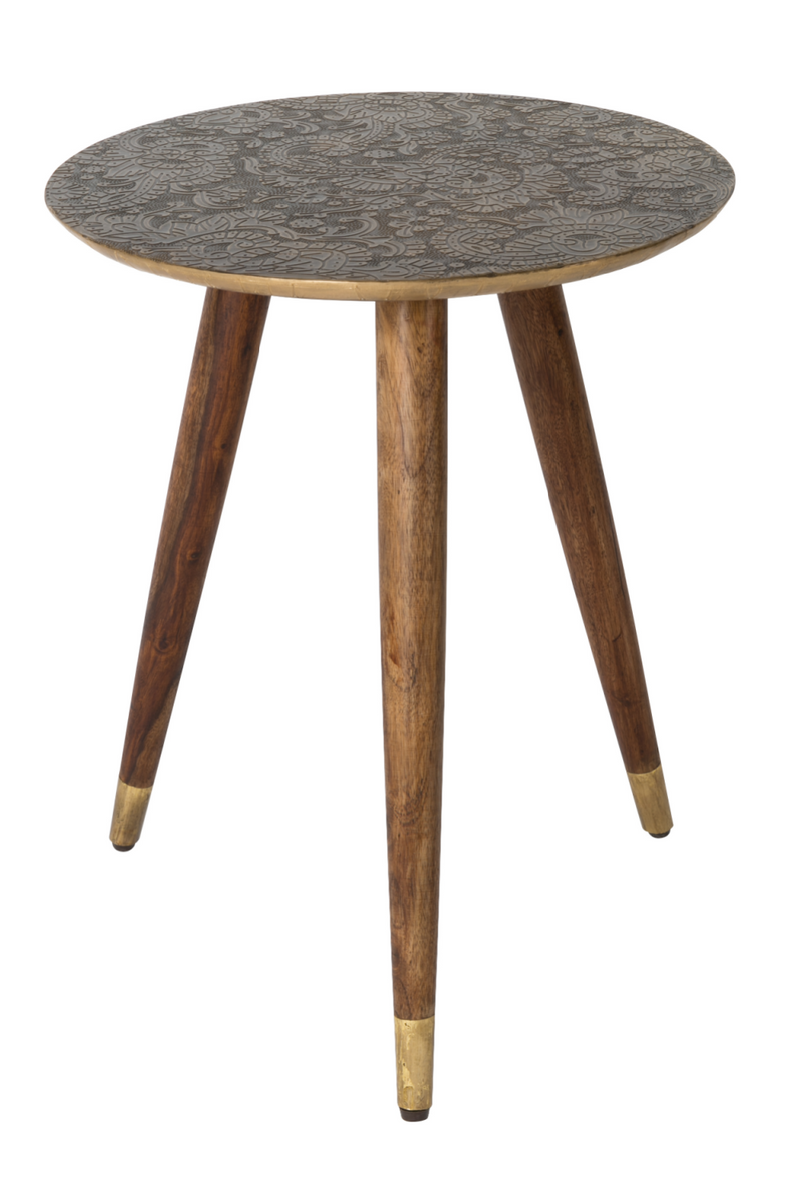 Round Brass End Table | Dutchbone Bast | Woodfurniture.com