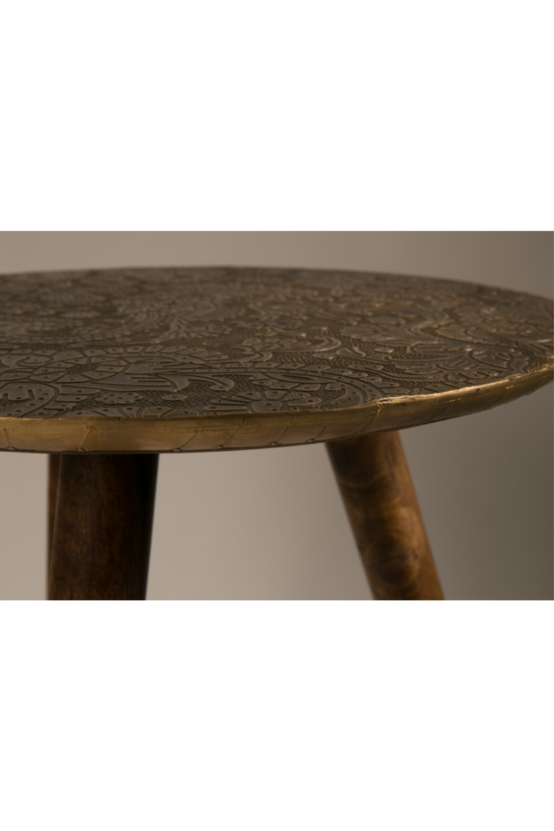 Round Brass End Table | Dutchbone Bast | Woodfurniture.com