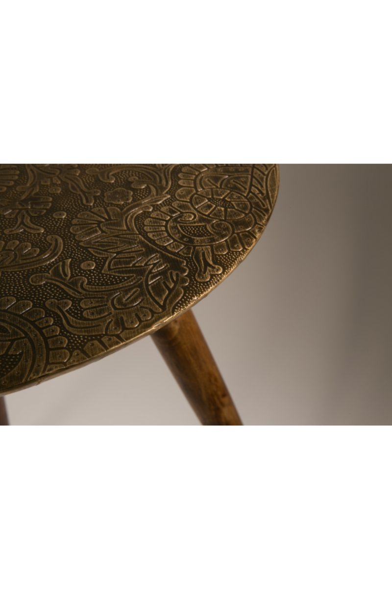 Round Brass End Table | Dutchbone Bast | Woodfurniture.com