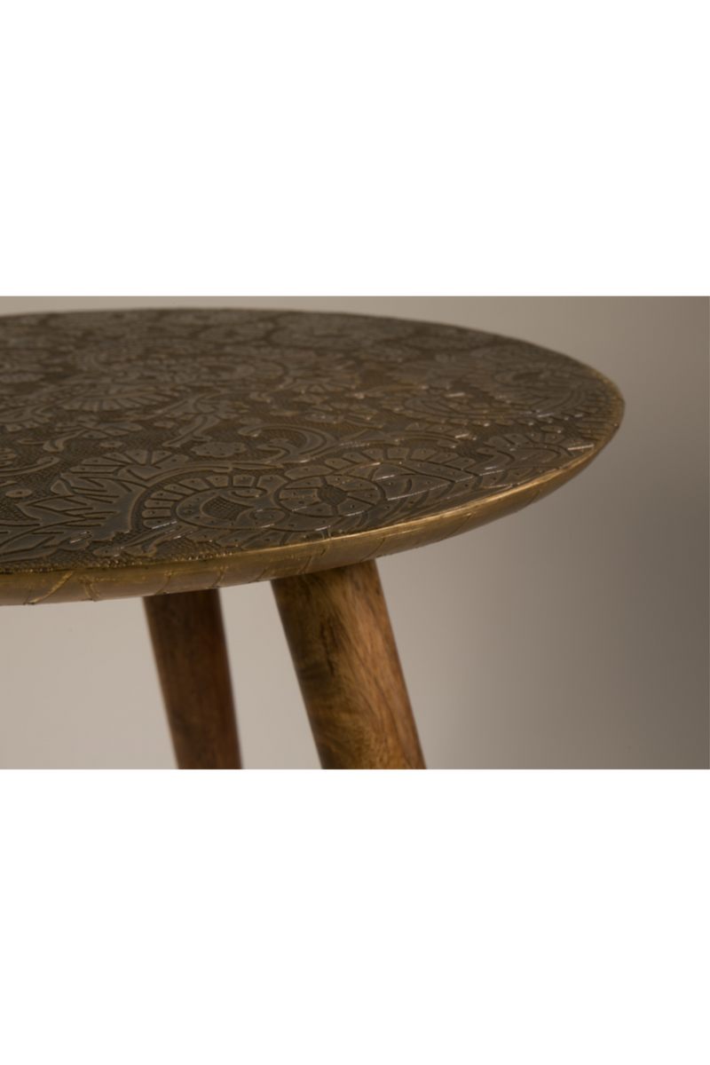 Round Brass End Table | Dutchbone Bast | Woodfurniture.com