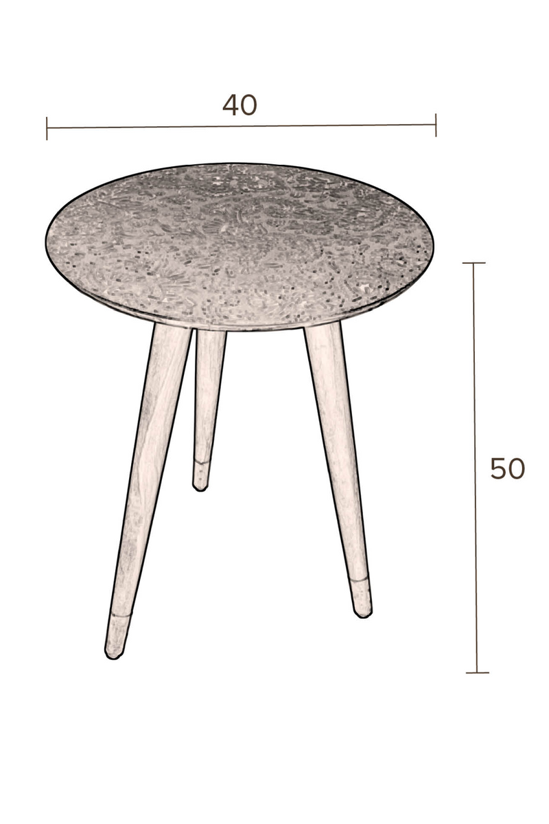 Round Brass End Table | Dutchbone Bast | Woodfurniture.com