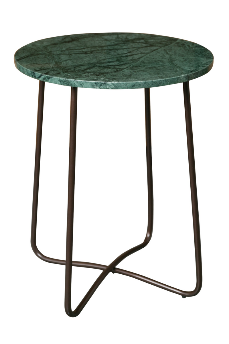 Green Round Marble End Table | Dutchbone Emerald | Woodfurniture.com