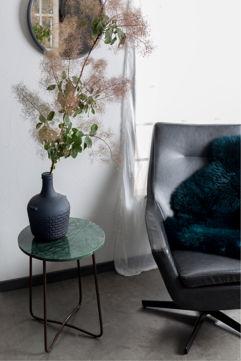 Green Round Marble End Table | Dutchbone Emerald | Woodfurniture.com