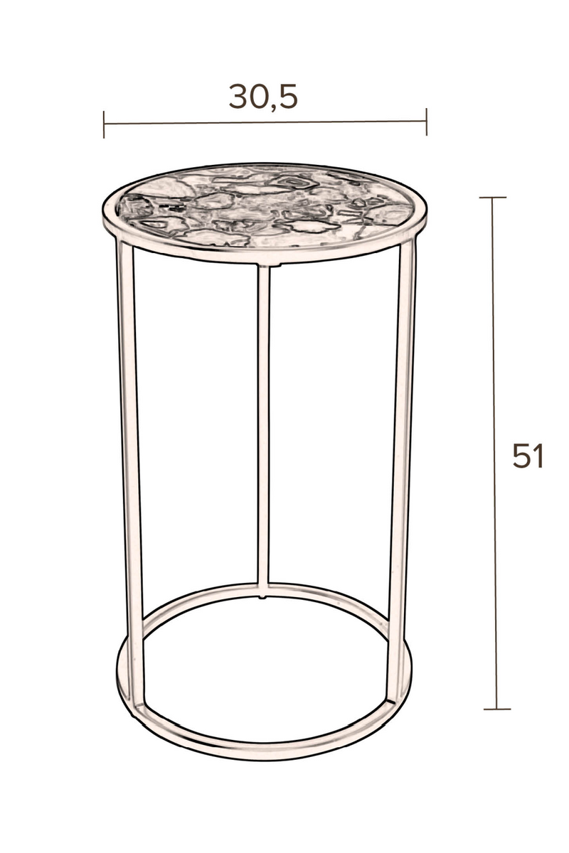 Stone Round End Table | Dutchbone Agate | Woodfurniture.com