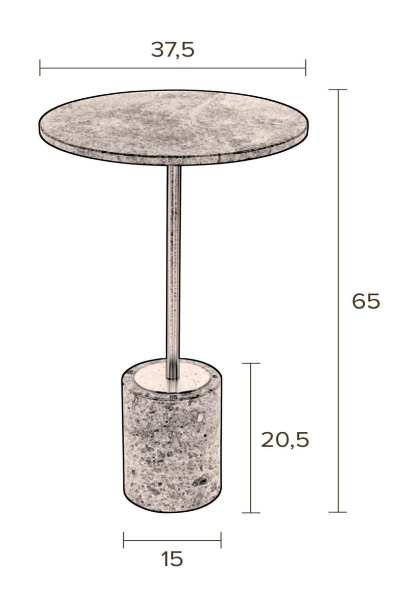 Green Round Marble End Table | Dutchbone Gunnar | Woodfurniture.com