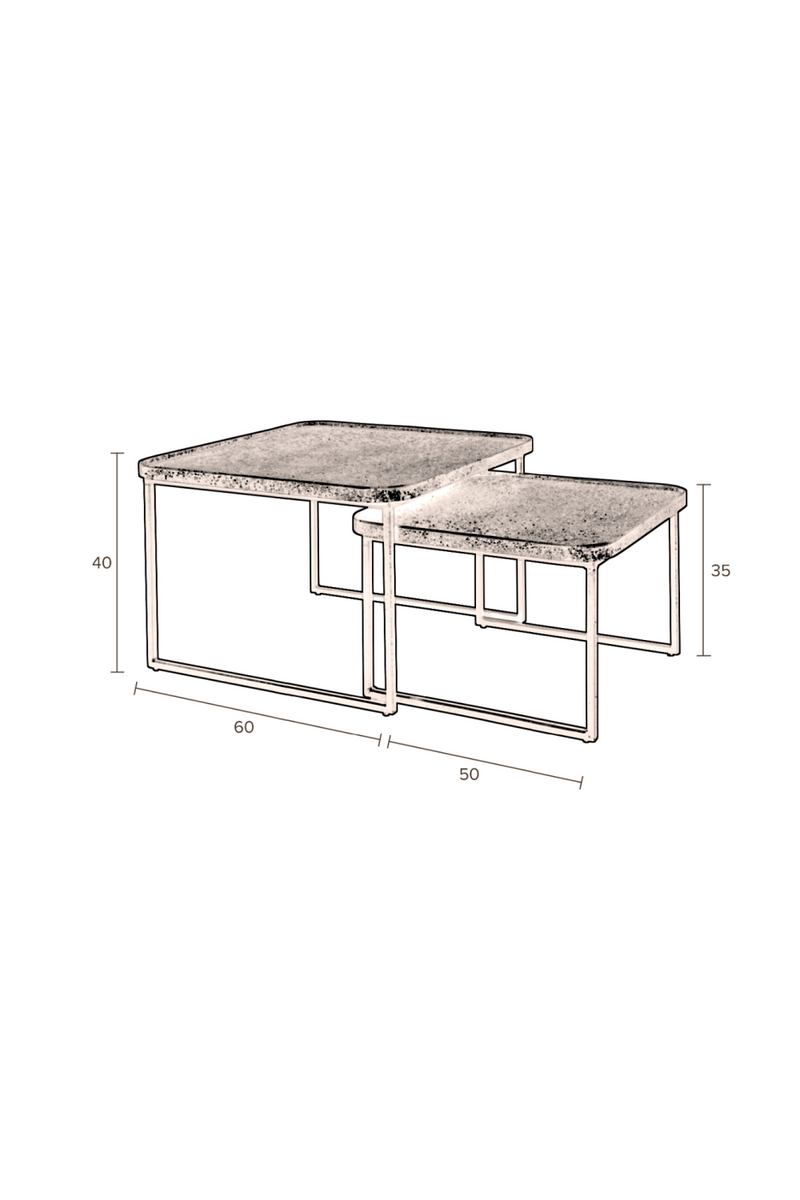 Square Black Nesting Coffee Tables (2) | Dutchbone Winston | Woodfurniture.com