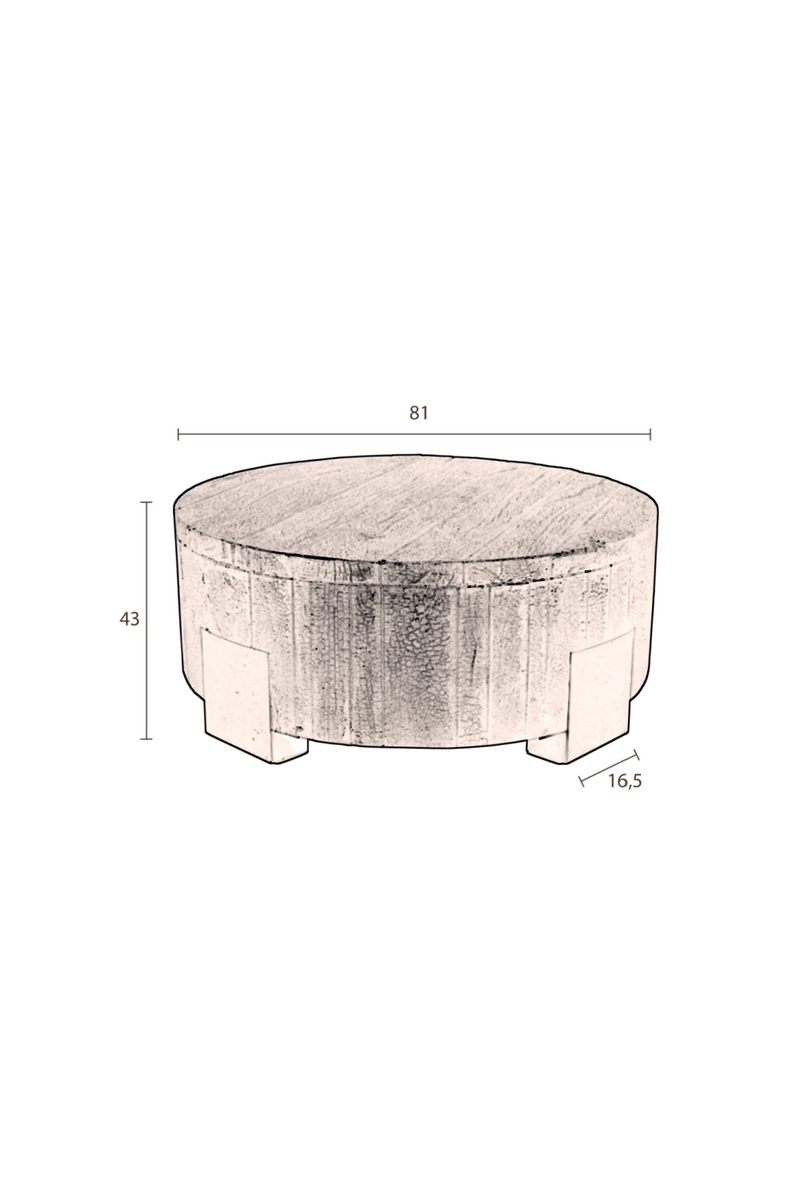 Round Acacia Coffee Table | Dutchbone Coals | Woodfurniture.com