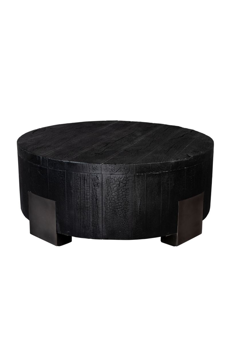 Round Acacia Coffee Table | Dutchbone Coals | Woodfurniture.com