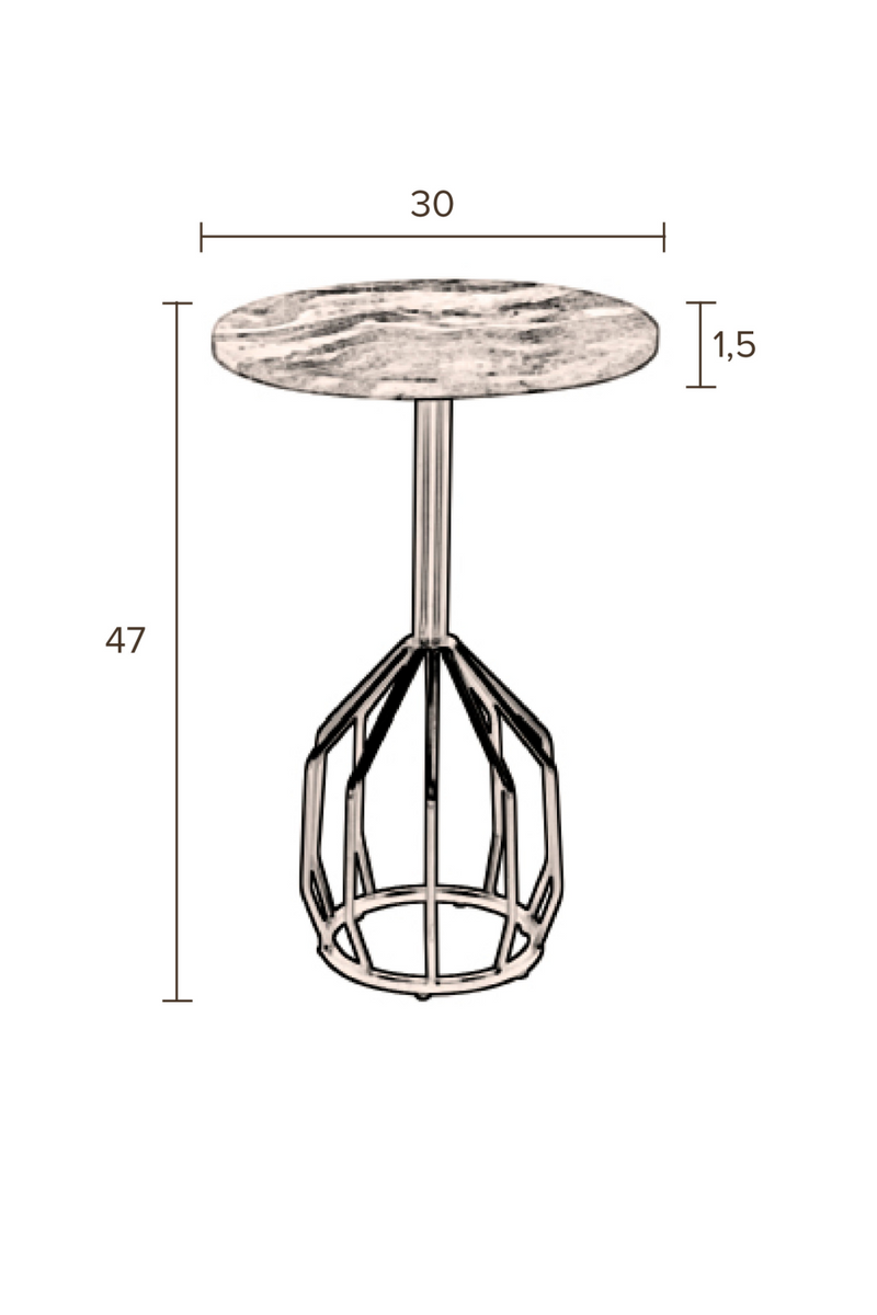 Marble Pedestal Side Table | Dutchbone Salerno | Woodfurniture.com