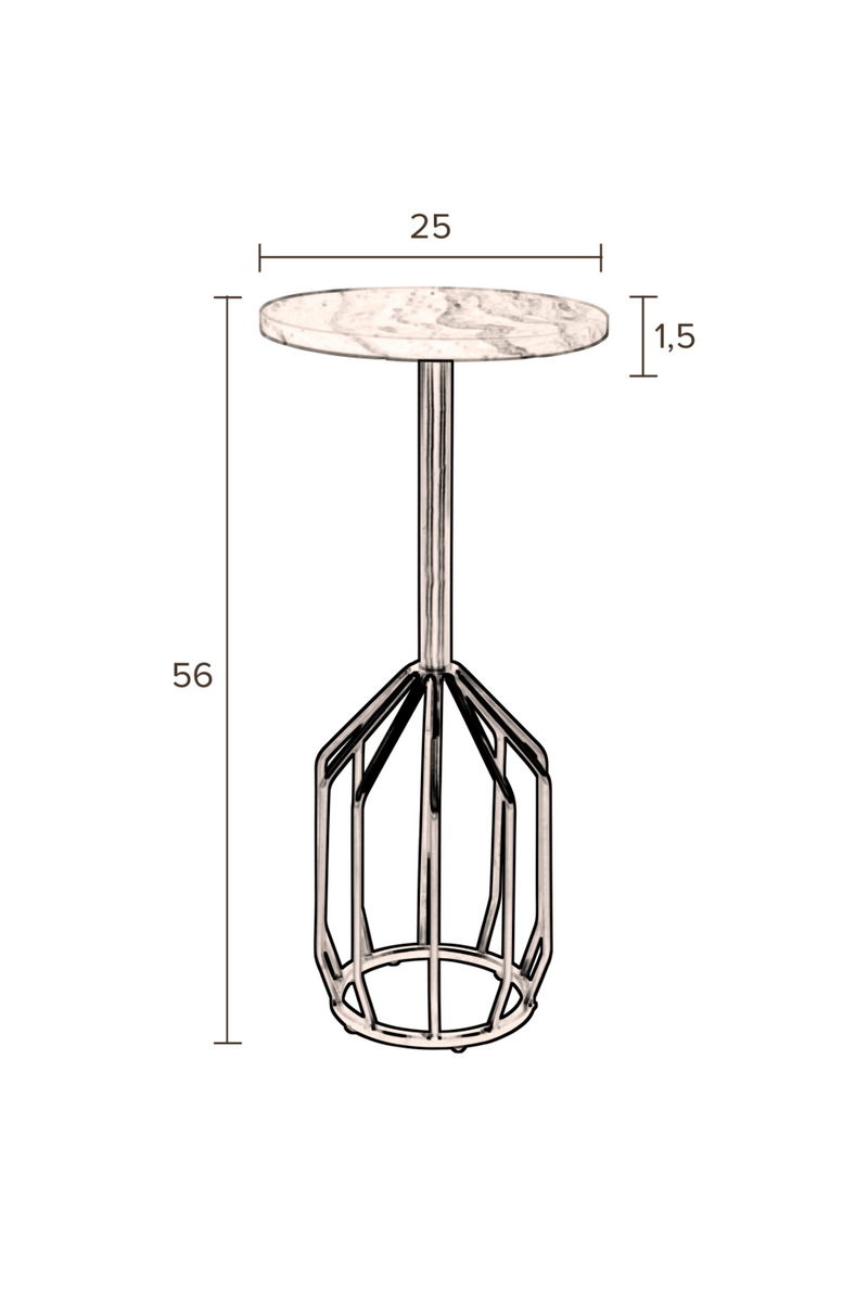 Marble Pedestal Side Table | Dutchbone Salerno | Woodfurniture.com