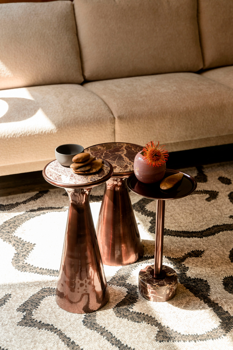 Brown Marble Side Table | Dutchbone Mount | Woodfurniture.com