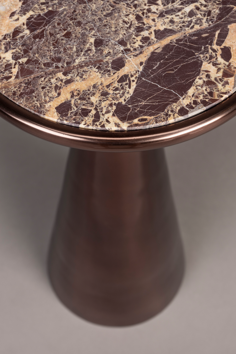 Brown Marble Side Table | Dutchbone Mount | Woodfurniture.com