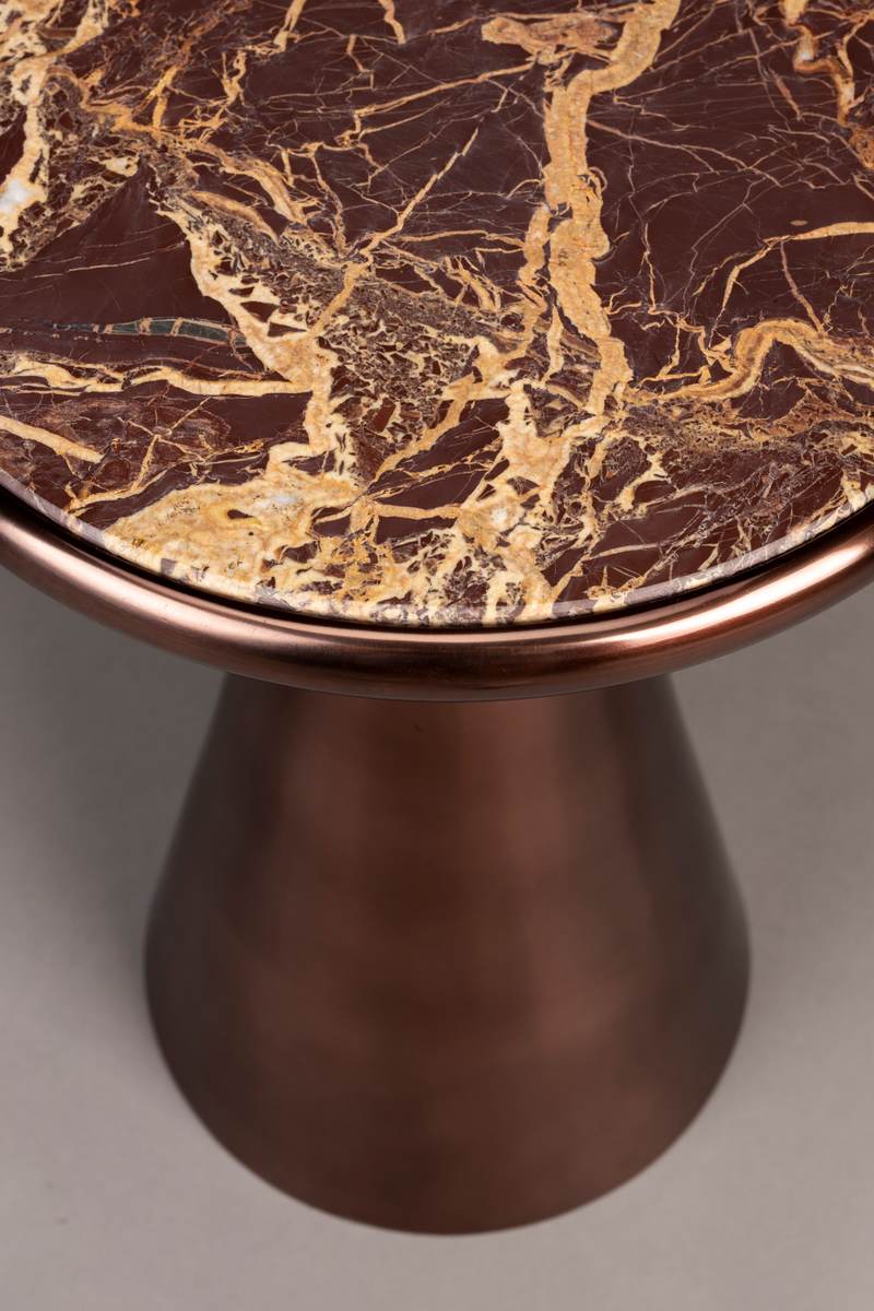 Brown Marble Side Table | Dutchbone Mount | Woodfurniture.com