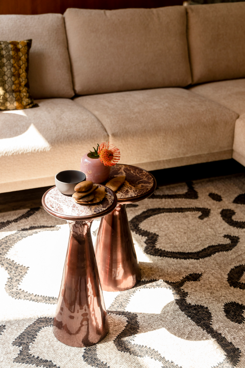 Brown Marble Side Table | Dutchbone Mount | Woodfurniture.com