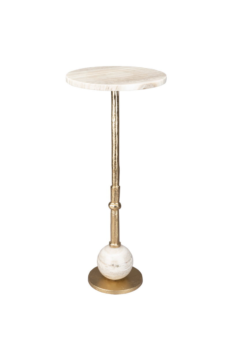 Marble Pedestal Side Table | Dutchbone Everest | Woodfurniture.com