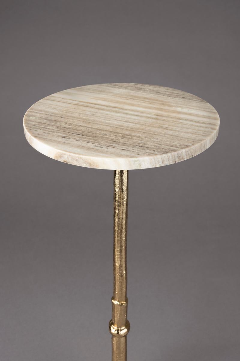 Marble Pedestal Side Table | Dutchbone Everest | Woodfurniture.com