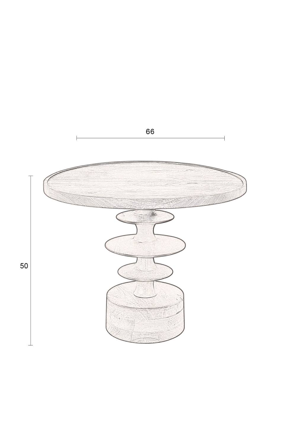 Round Wooden Coffee Table | Dutchbone Cath | Woodfurniture.com