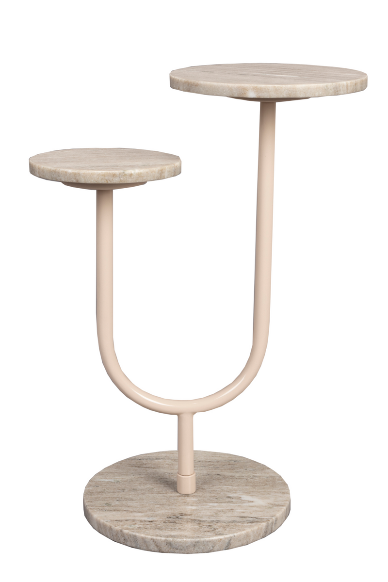 Beige Marble Modern Side Table | Dutchbone Miral | Woodfurniture.com