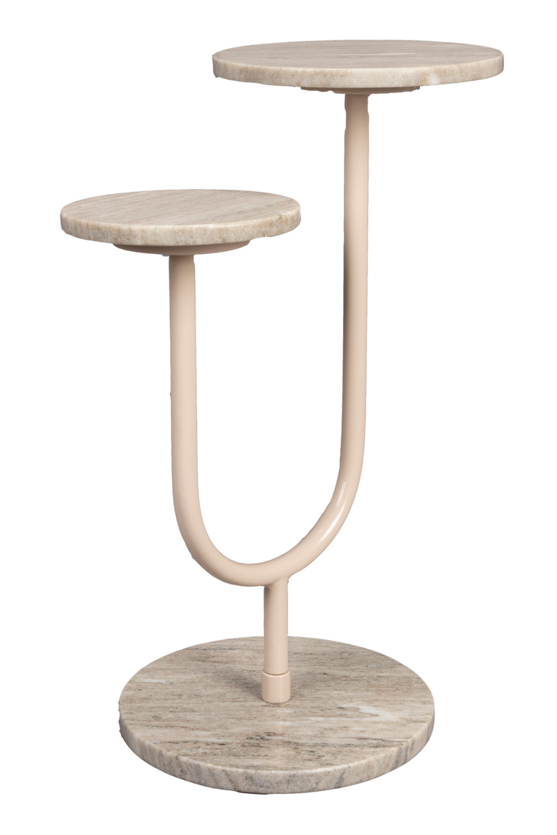 Beige Marble Modern Side Table | Dutchbone Miral | Woodfurniture.com