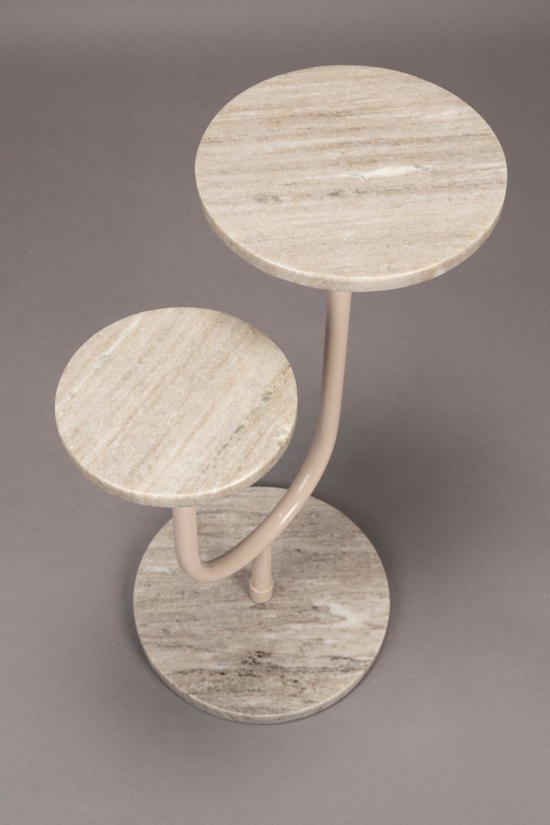 Beige Marble Modern Side Table | Dutchbone Miral | Woodfurniture.com