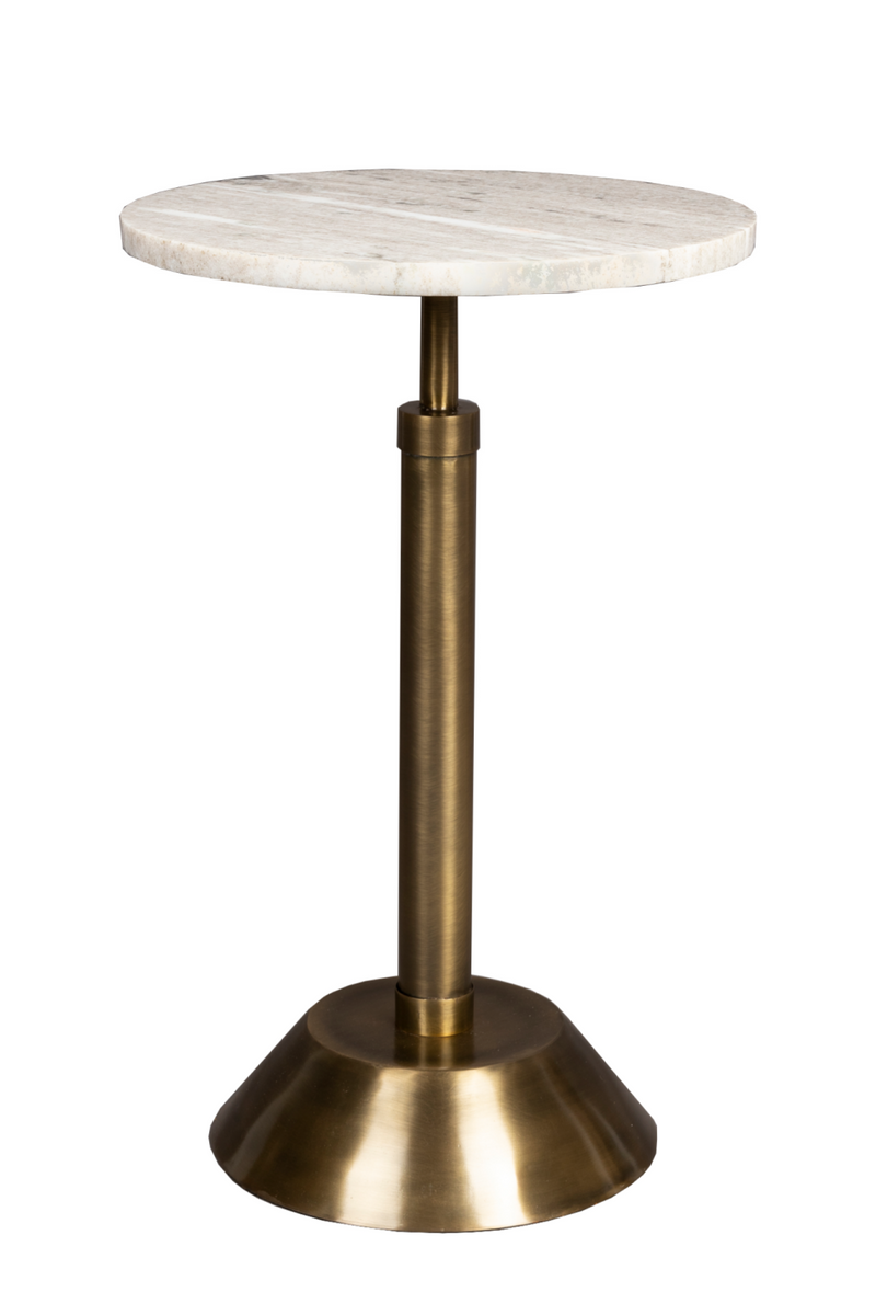 Gold Pedestal Side Table | Dutchbone Sana | Woodfurniture.com