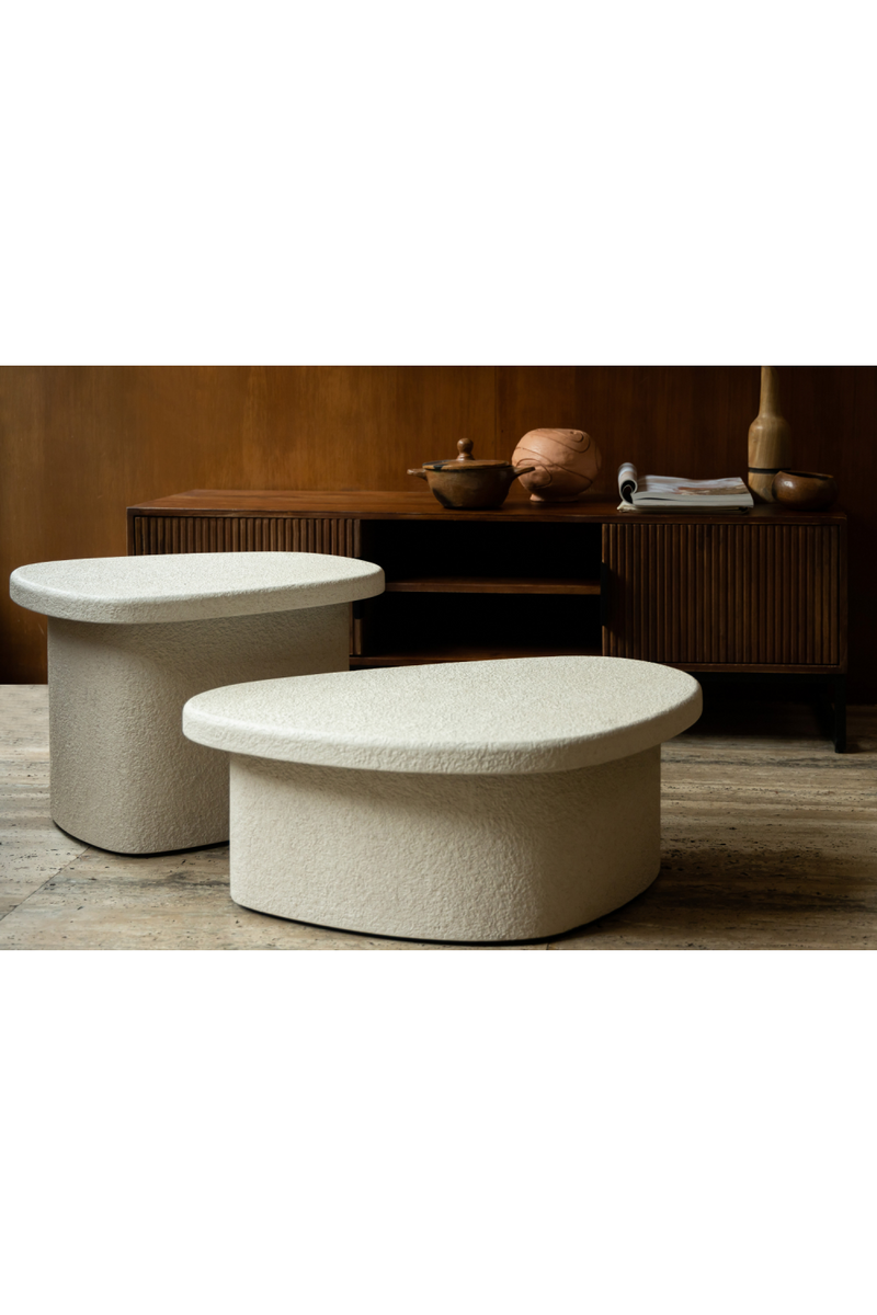 Organic-Shaped Beige Side Table | Dutchbone Veda | Woodfurniture.com