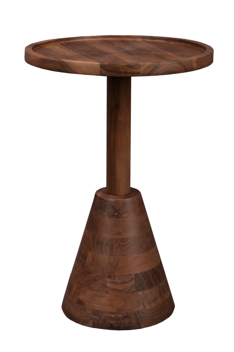 Acacia Pedestal Side Table | Dutchbone Zion | Woodfurniture.com