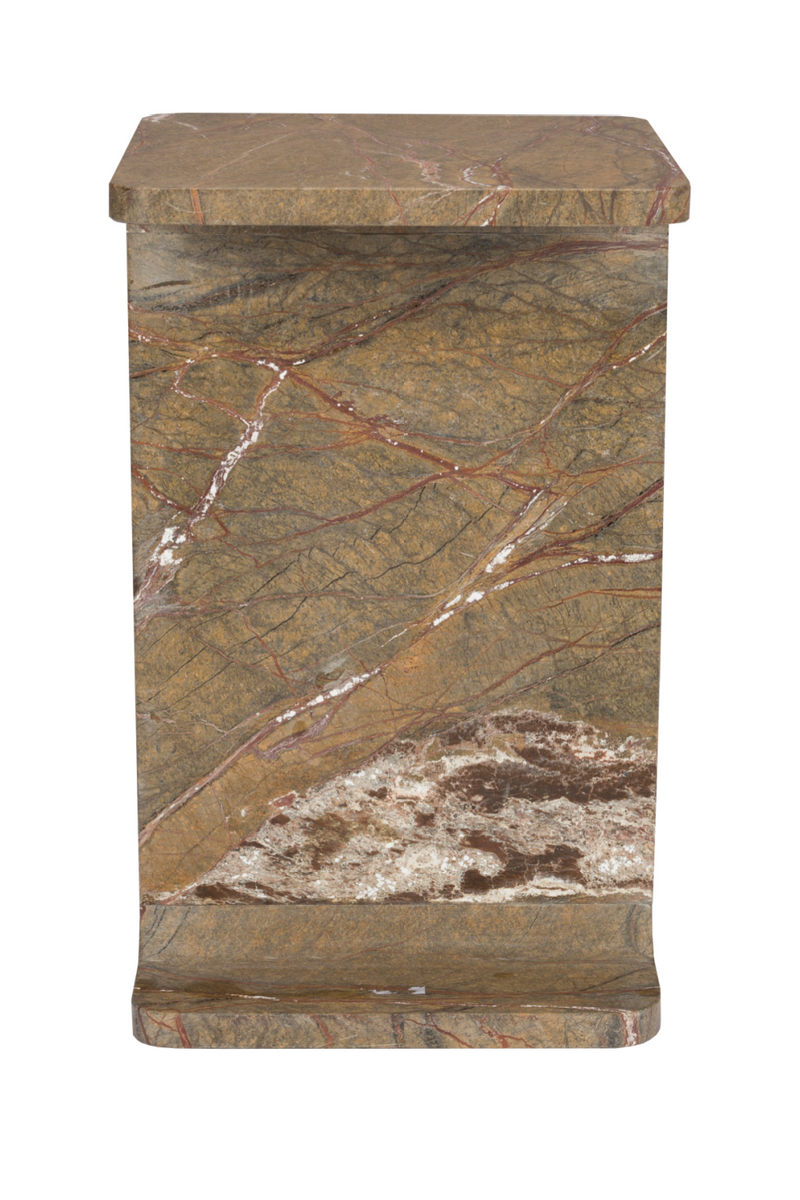 Brown Marble Square Side Table | Dutchbone Satpura | Woodfurniture.com