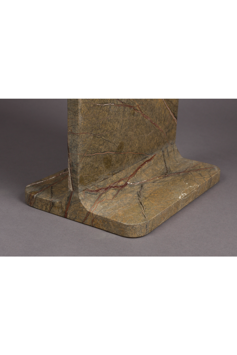 Brown Marble Square Side Table | Dutchbone Satpura | Woodfurniture.com