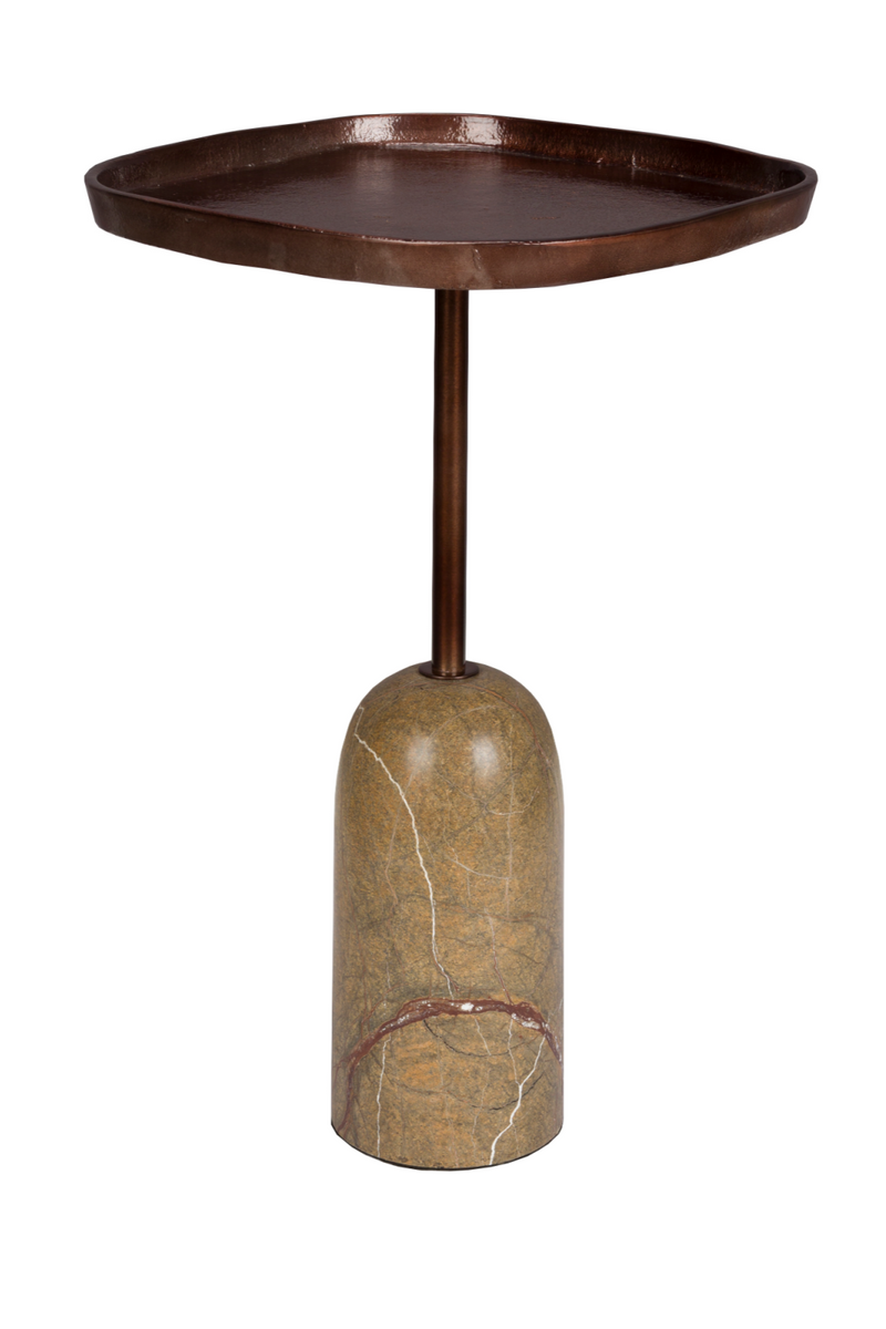 Bronze Pedestal Side Table | Dutchbone Rimo | Woodfurniture.com