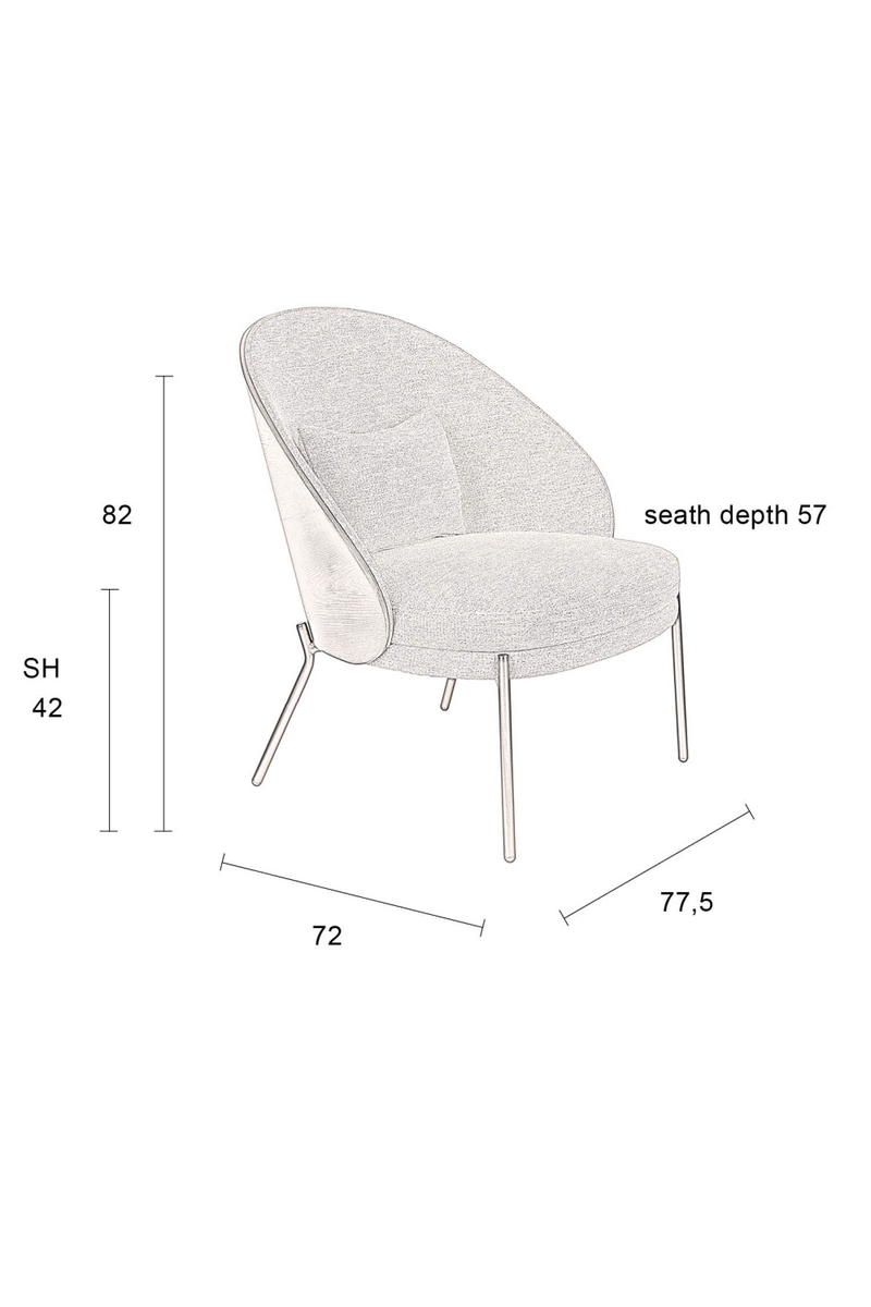 Beige Fabric Lounge Chair | Dutchbone Rodin | Woodfurniture.com