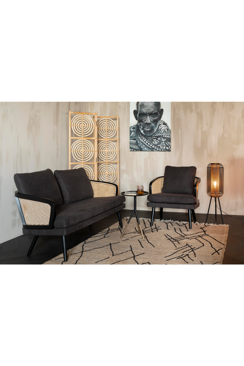 Rattan Backrest Upholstered Sofa | Dutchbone Manou | Oroatrade.com