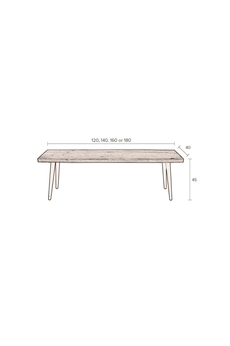 Walnut Dining Bench S | Dutchbone Alagon | Woodfurniture.com