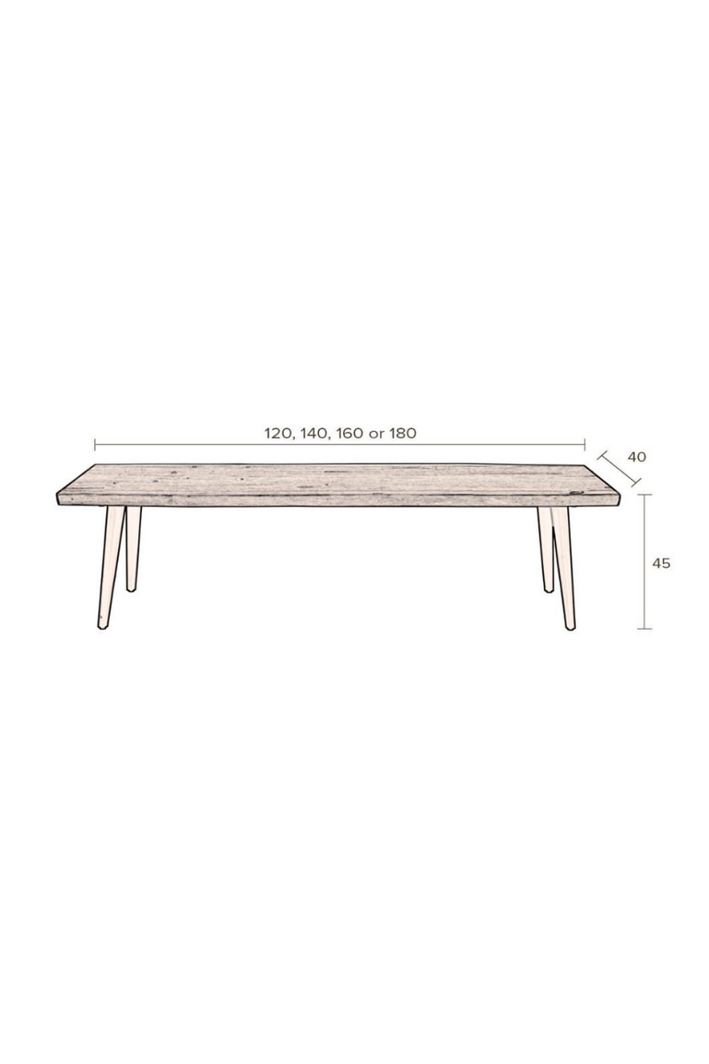 Walnut Dining Bench M | Dutchbone Alagon | Woodfurniture.com