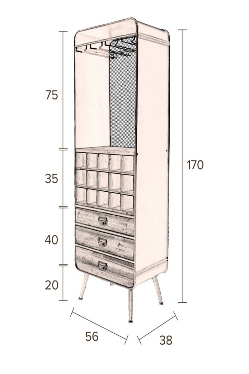 Wooden Wine Cabinet | Dutchbone Vino | Oroatrade.com