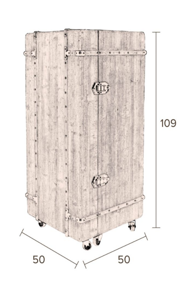 Wheeled Bar Cabinet | Dutchbone Lico | Woodfurniture.com