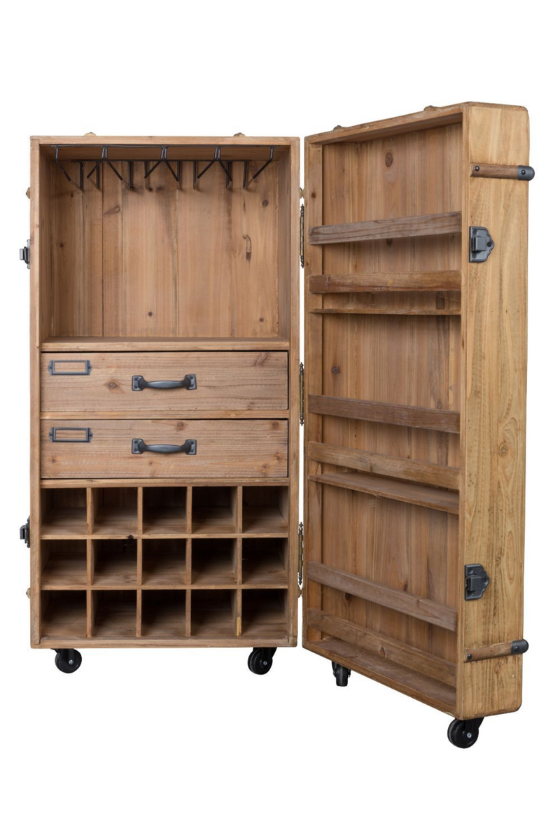 Wheeled Bar Cabinet | Dutchbone Lico | Woodfurniture.com