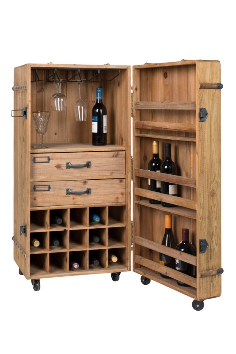 Wheeled Bar Cabinet | Dutchbone Lico | Woodfurniture.com