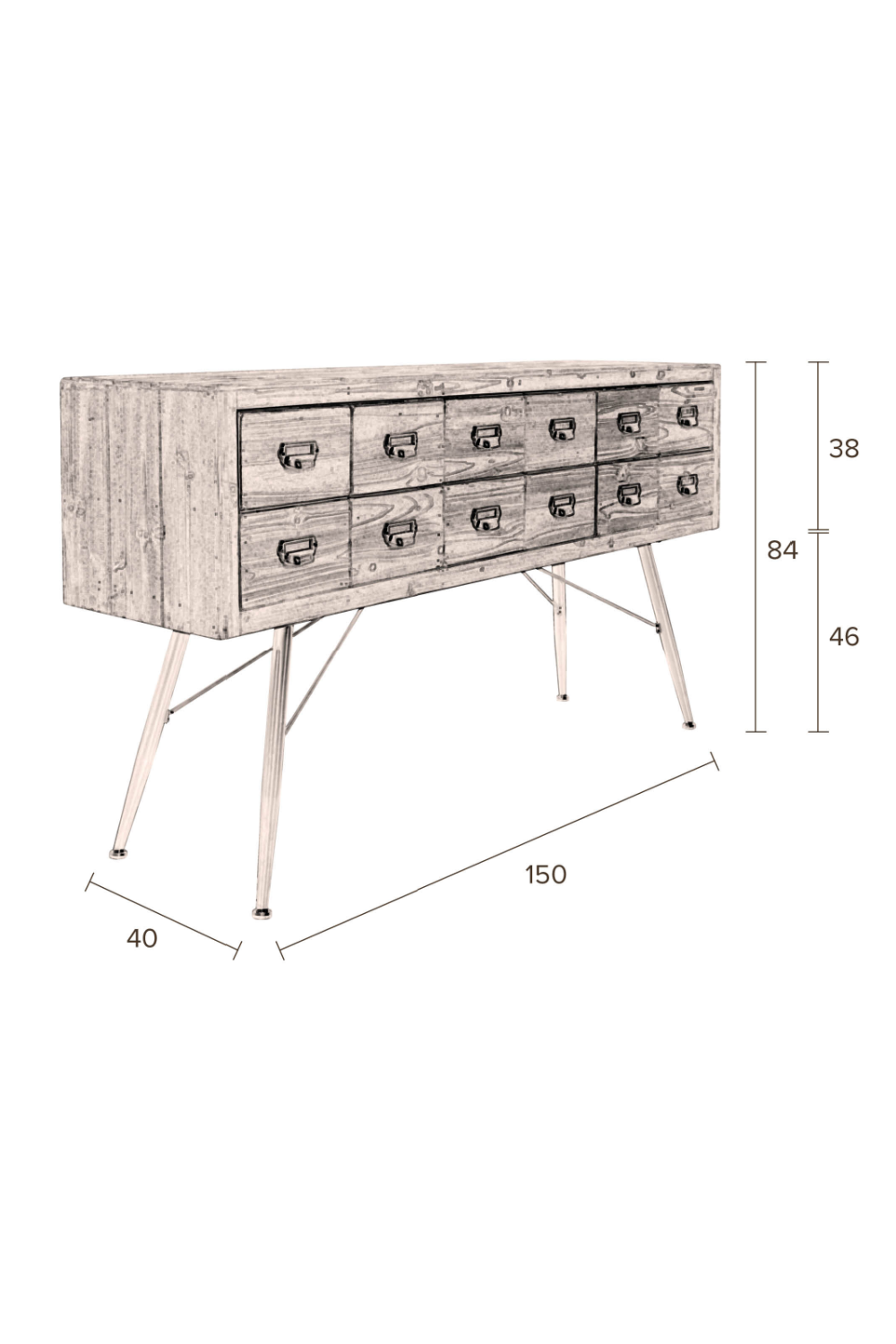 Wood Sideboard With Drawers | Dutchbone Six | Oroatrade.com