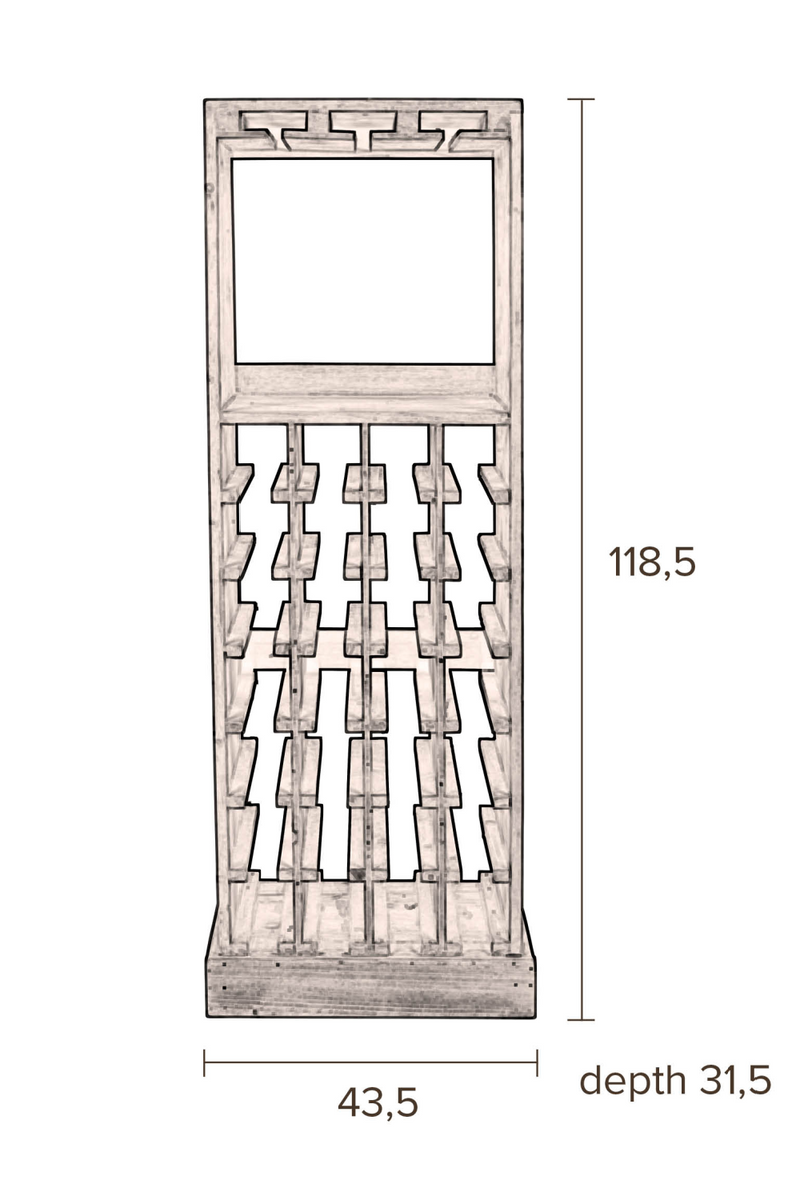 Tall Wooden Wine Cabinet | Dutchbone Claude | Woodfurniture.com