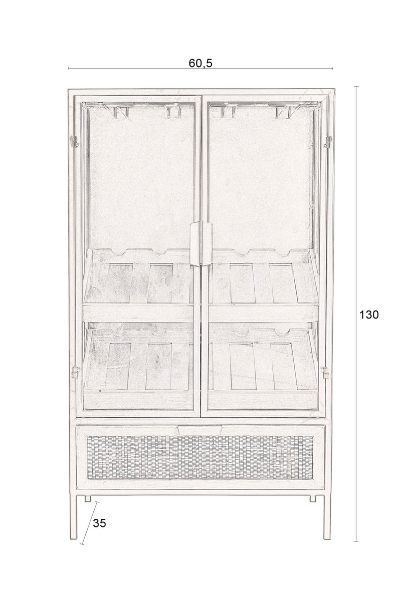 Red Wooden Wine Cabinet | Dutchbone Mori | Woodfurniture.com