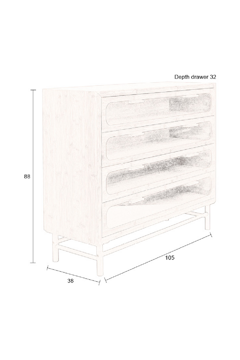 Bamboo Drawer Cabinet | Dutchbone Caroun | Woodfurniture.com